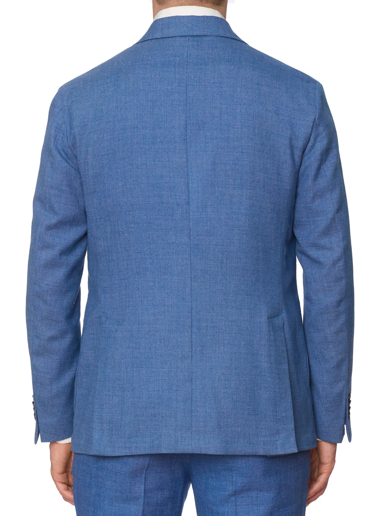 SARTORIA PARTENOPEA Blue Micro Cotton-Polyester-Linen Suit EU 50 NEW US 40 Current Model