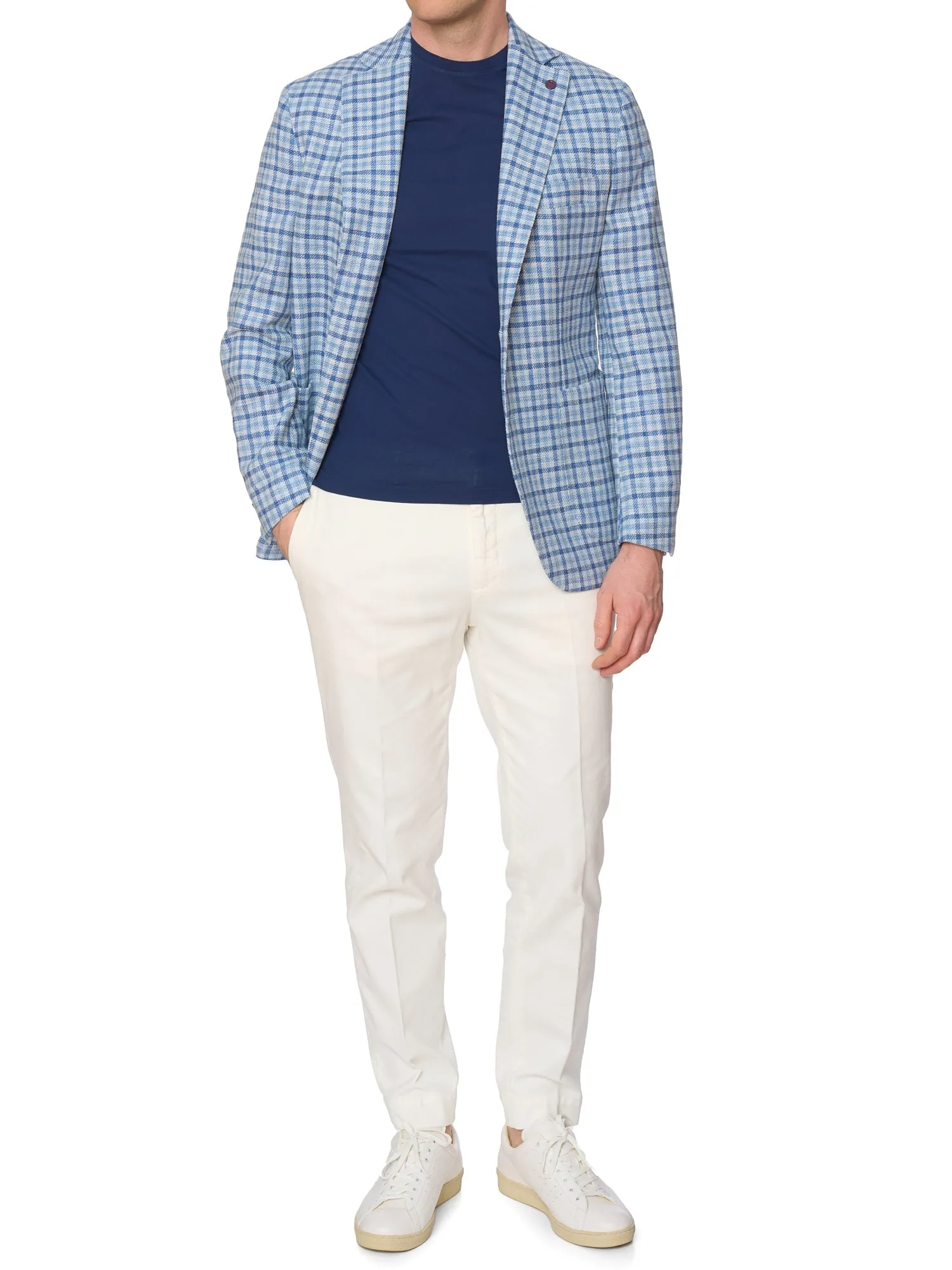 SARTORIA PARTENOPEA Blue Stretch Carlo Barbera Jacket EU 48 NEW US 38