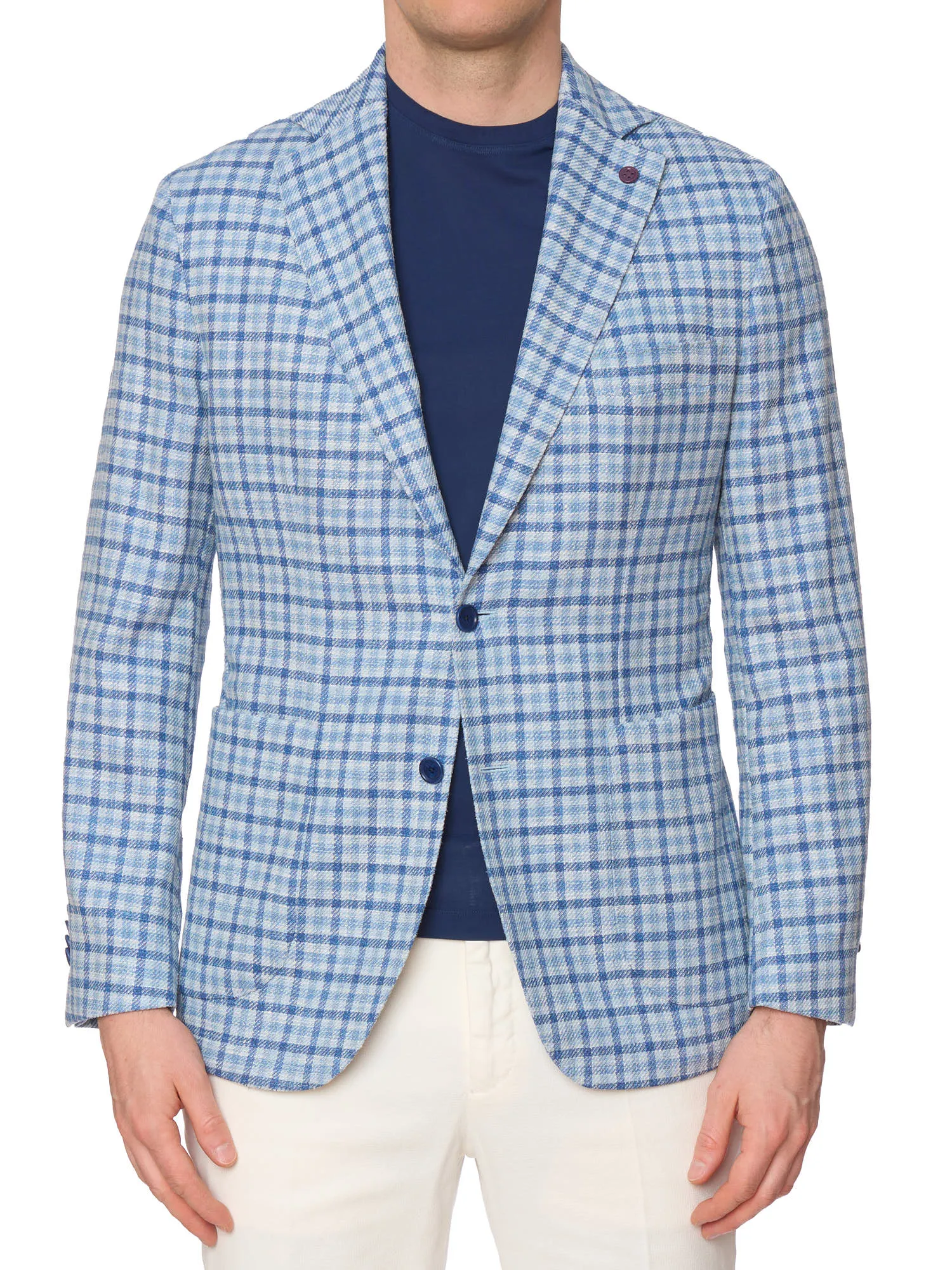 SARTORIA PARTENOPEA Blue Stretch Carlo Barbera Jacket EU 48 NEW US 38