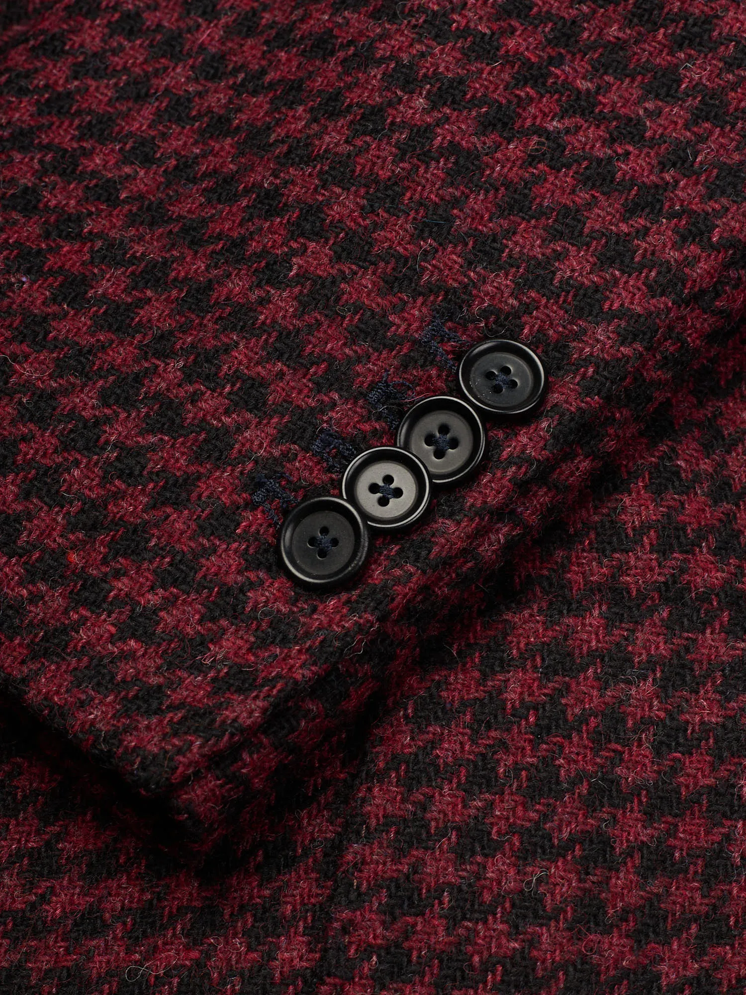 SARTORIA PARTENOPEA Burgundy Shepherd's Check Wool Jacket EU 50 NEW US 40 Tweed