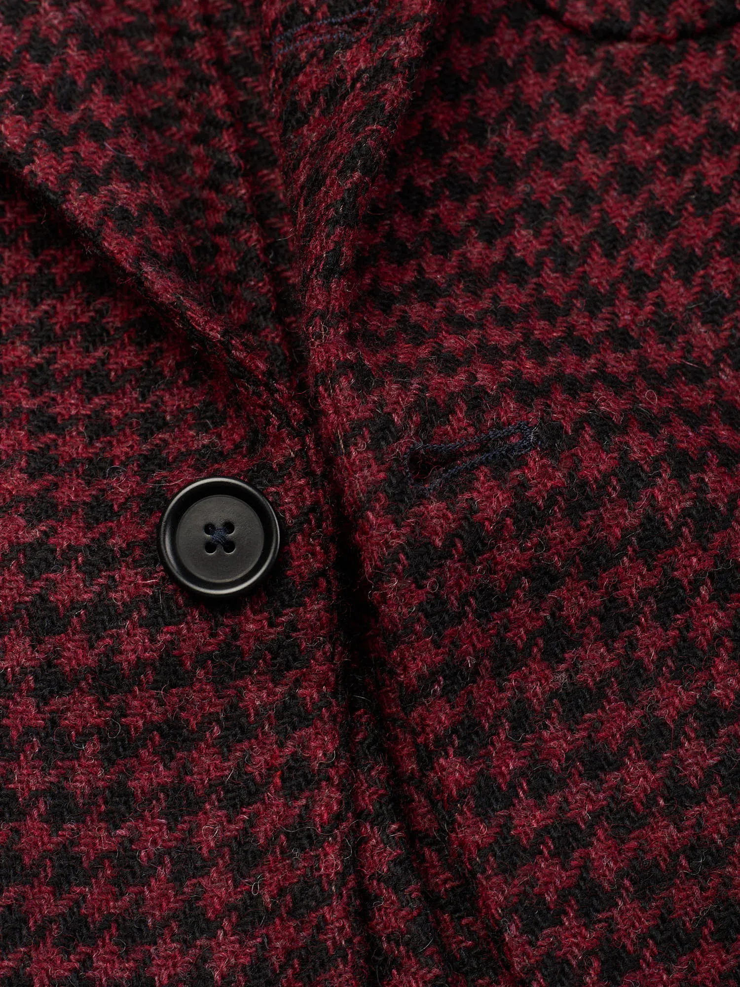 SARTORIA PARTENOPEA Burgundy Shepherd's Check Wool Jacket EU 50 NEW US 40 Tweed