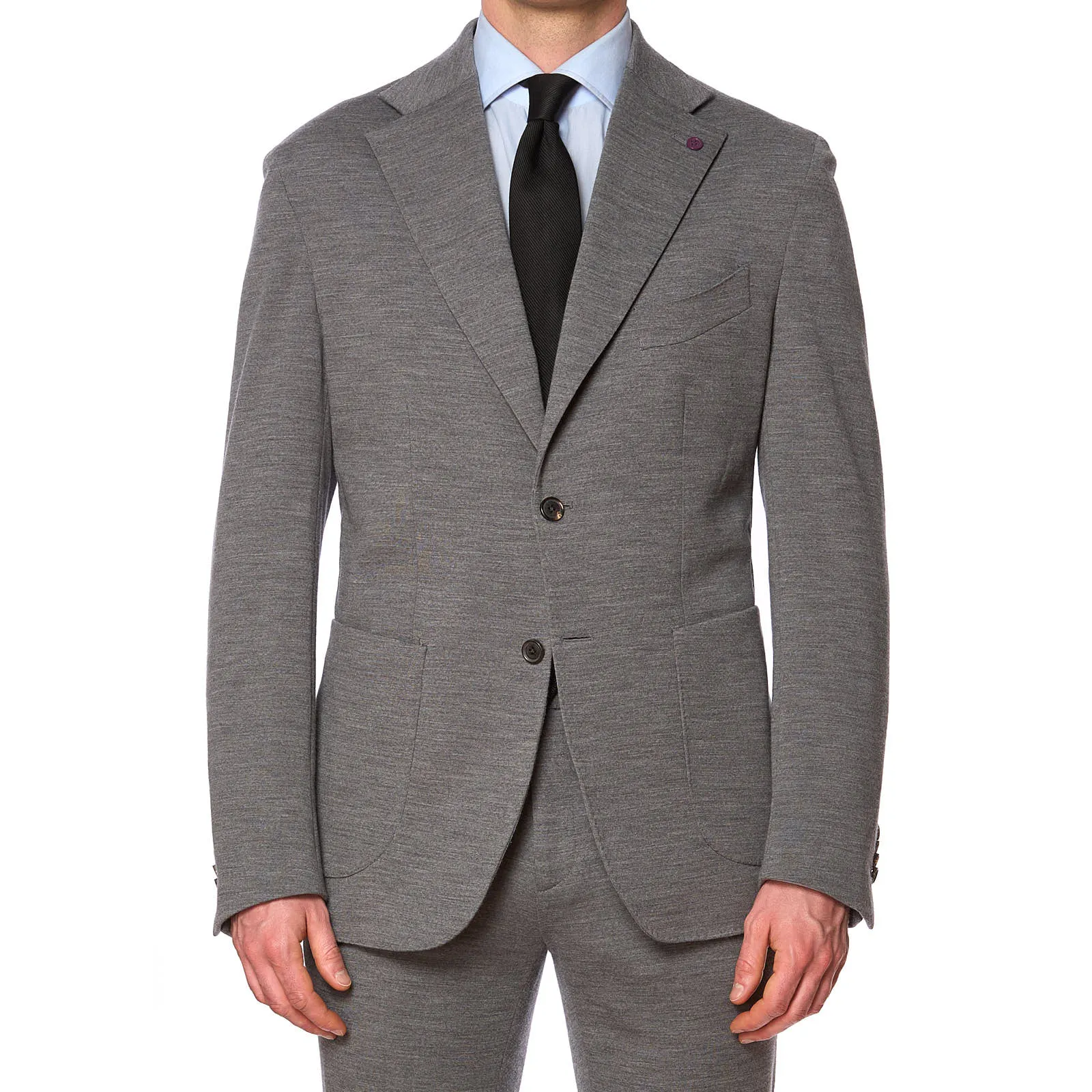 SARTORIA PARTENOPEA Gray Jersey Unlined Suit EU 52 NEW US 42 Current Model