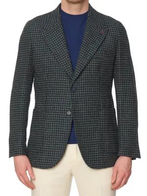 SARTORIA PARTENOPEA Green Peak Lapel Wool Jacket EU 52 NEW US 42 Current Model