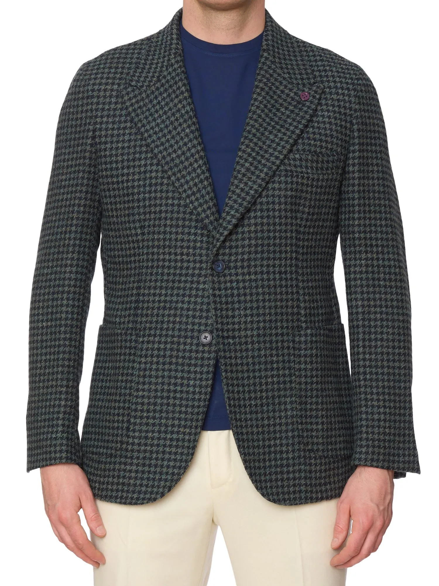 SARTORIA PARTENOPEA Green Peak Lapel Wool Jacket EU 52 NEW US 42 Current Model