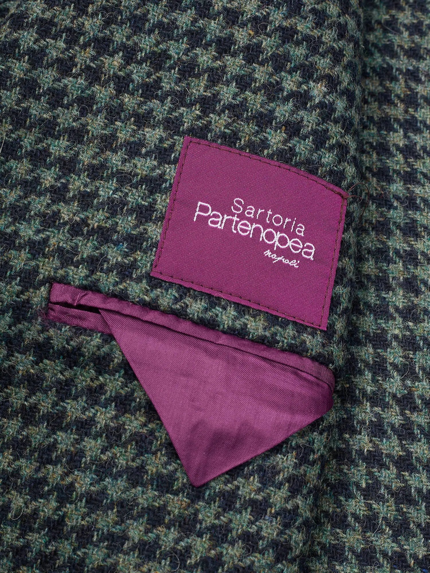 SARTORIA PARTENOPEA Green Peak Lapel Wool Jacket EU 52 NEW US 42 Current Model