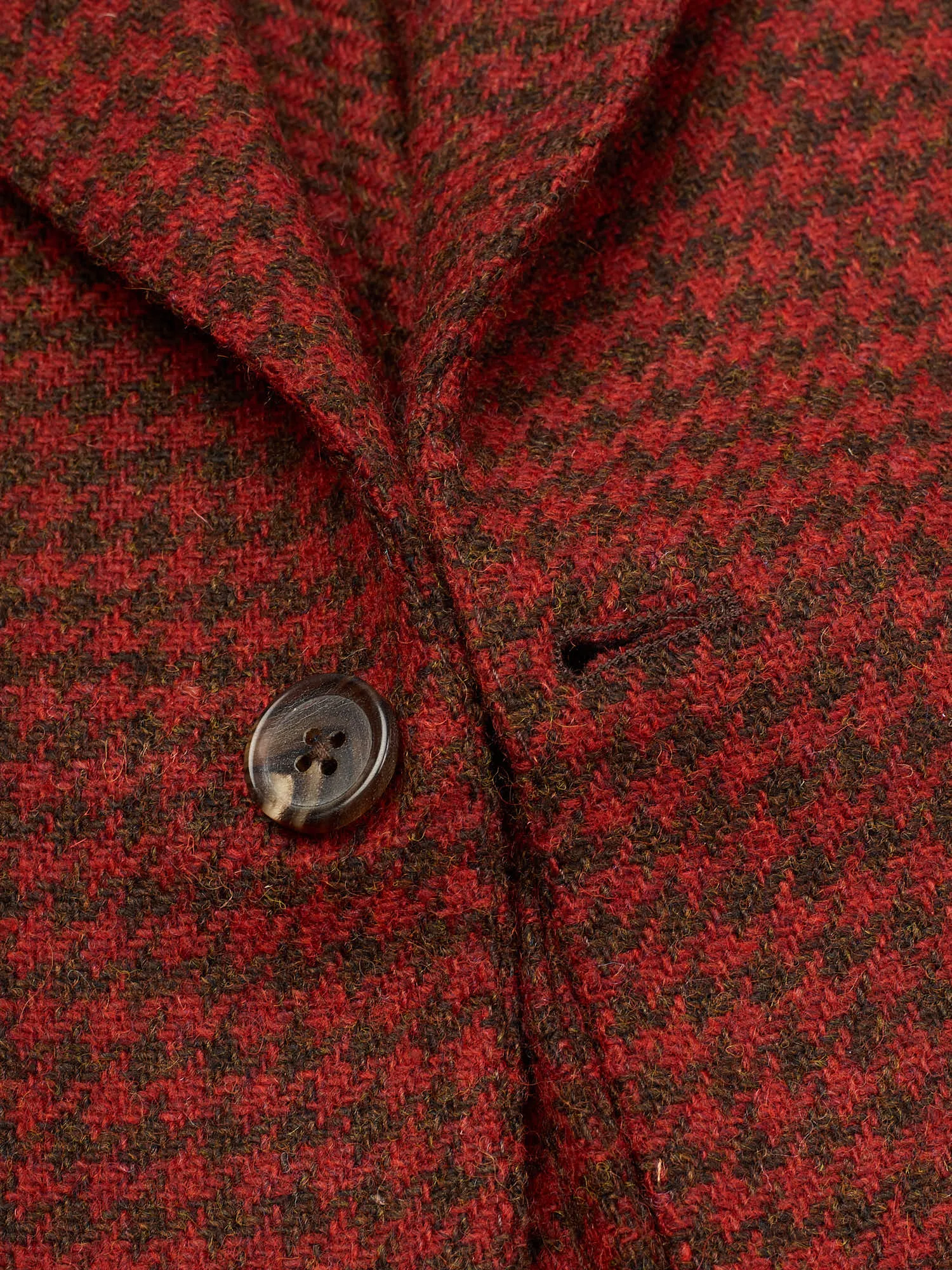 SARTORIA PARTENOPEA Red Shepherd's Check Wool Jacket EU 50 NEW US 40 Tweed