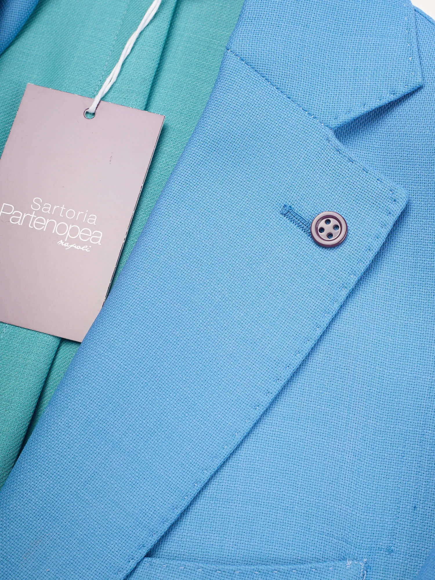 SARTORIA PARTENOPEA Sky Blue Hopsack Wool Jacket EU 50 NEW US 40 Current Model