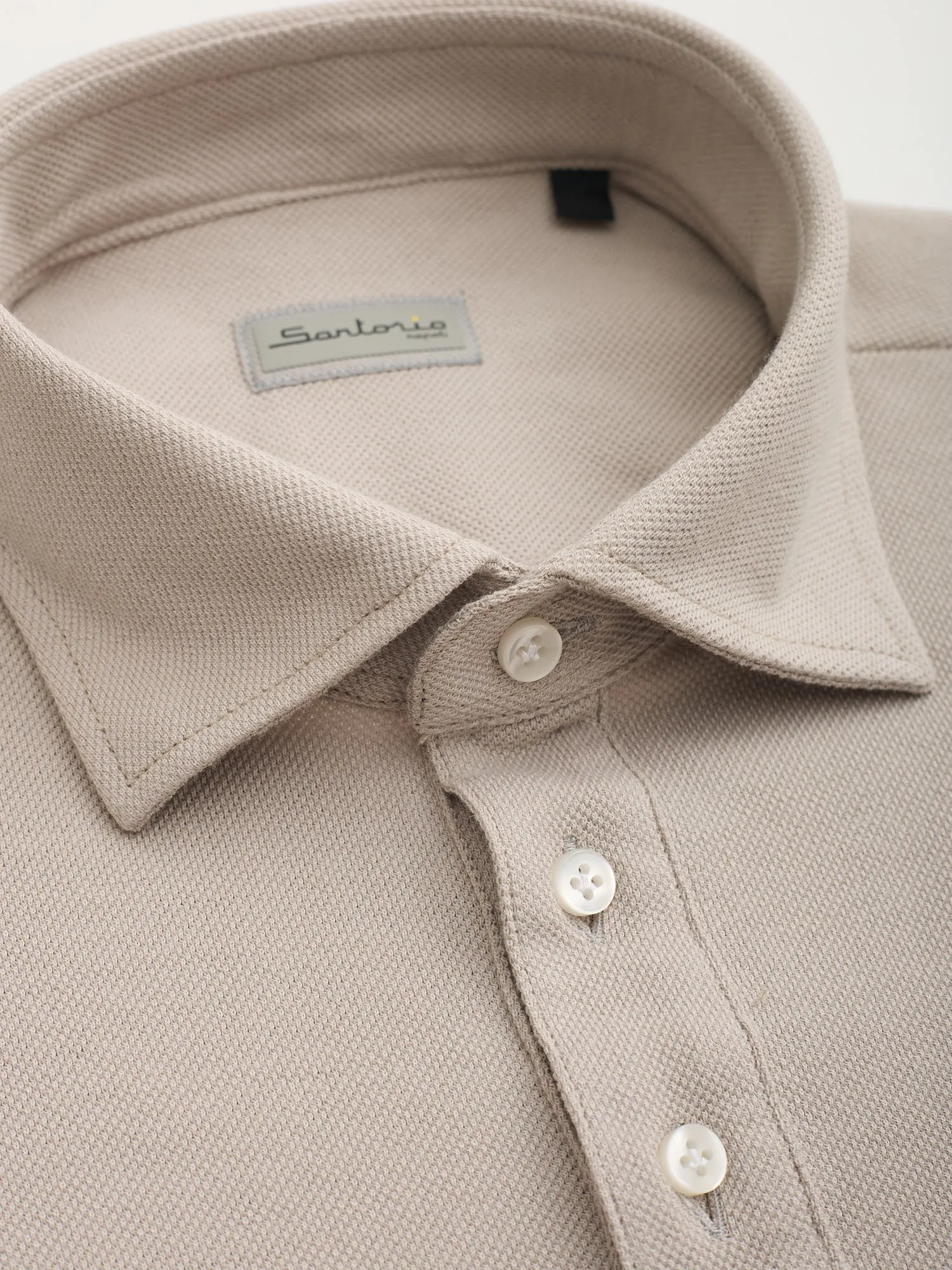 SARTORIO Napoli by KITON Beige Cotton Pique Polo Shirt NEW