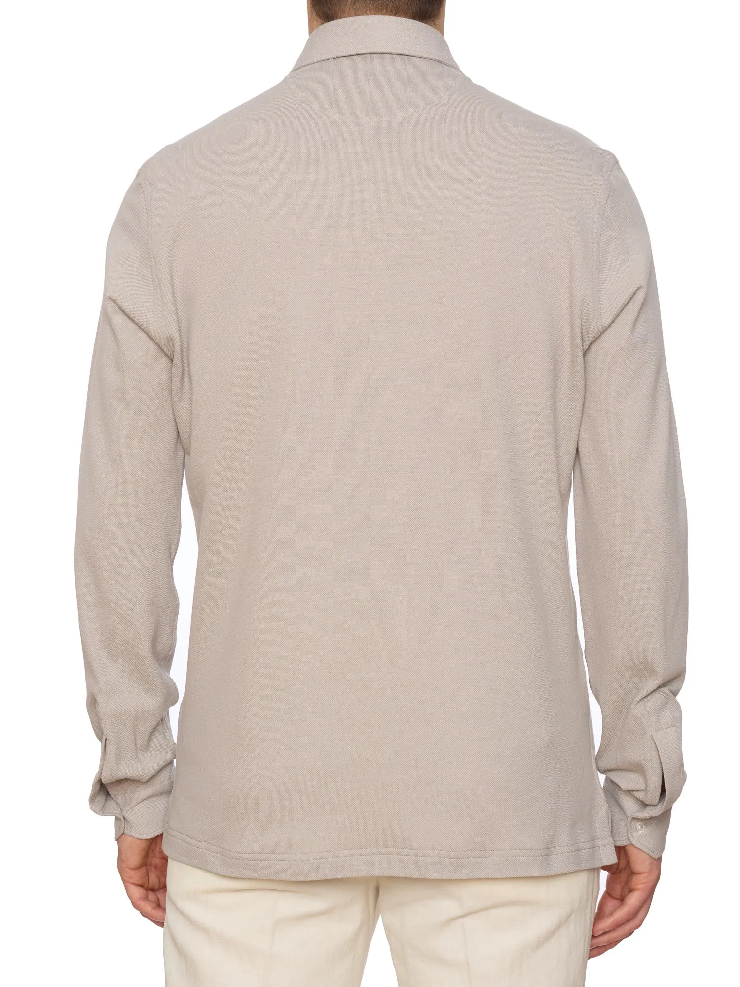 SARTORIO Napoli by KITON Beige Cotton Pique Polo Shirt NEW