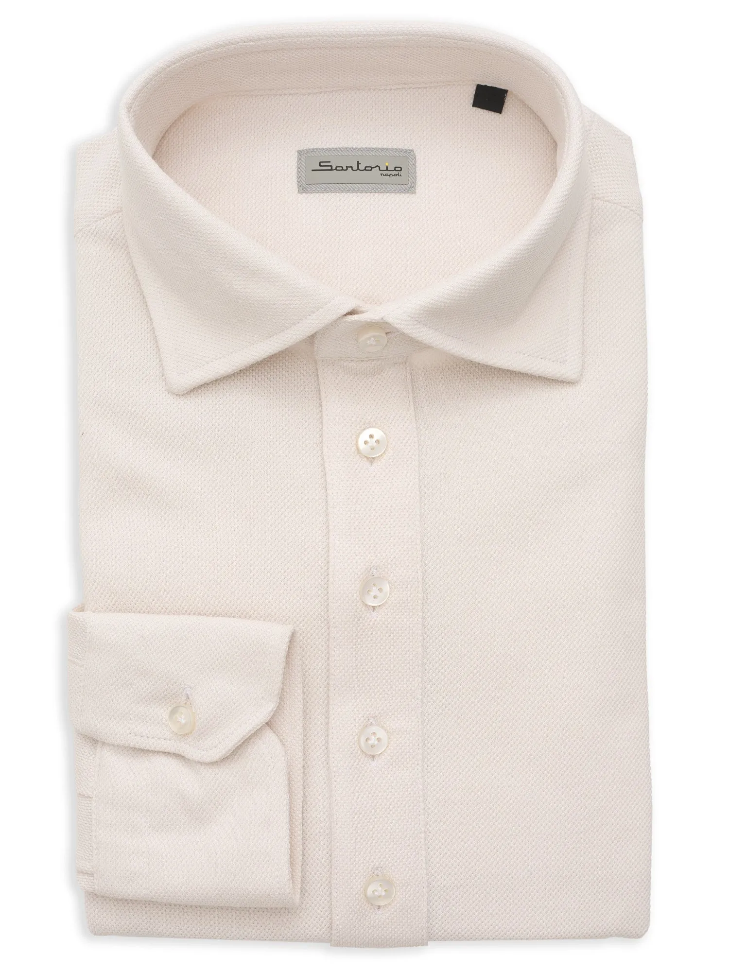 SARTORIO Napoli by KITON Cream Cotton Pique Polo Shirt NEW