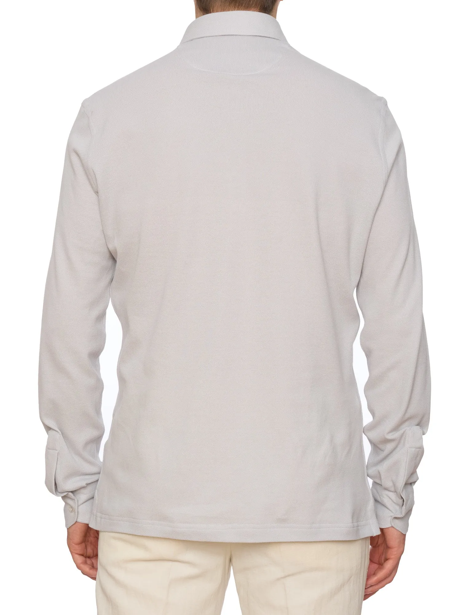 SARTORIO Napoli by KITON Gray Cotton Pique Polo Shirt NEW