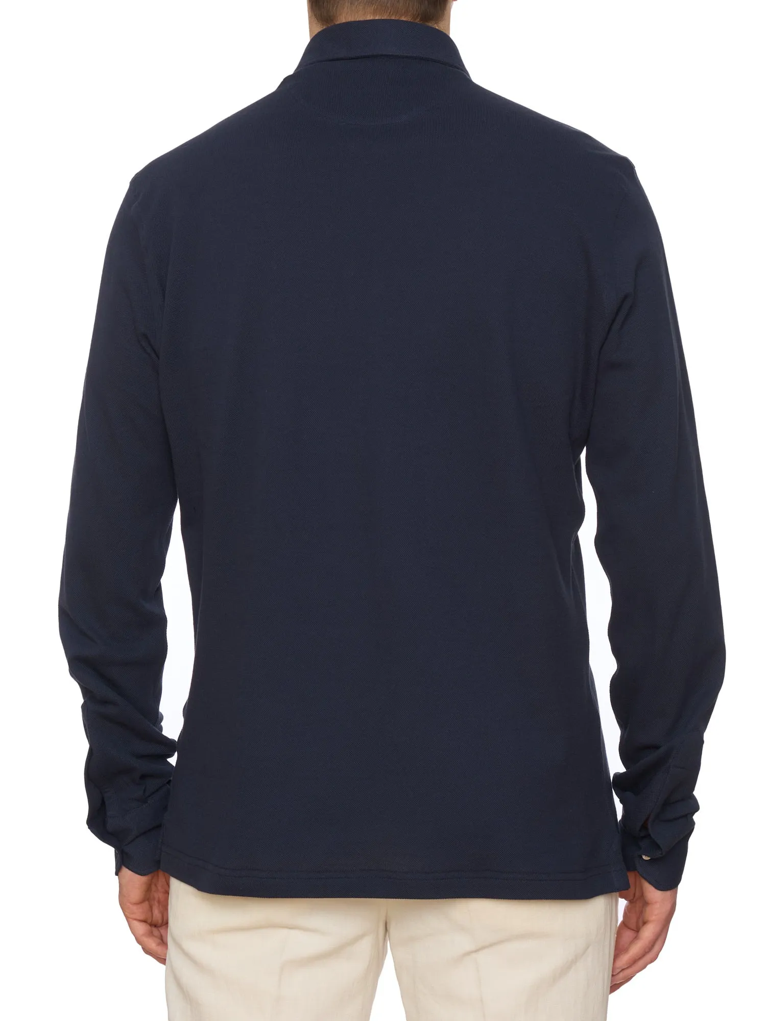SARTORIO Napoli by KITON Navy Blue Cotton Pique Polo Shirt NEW