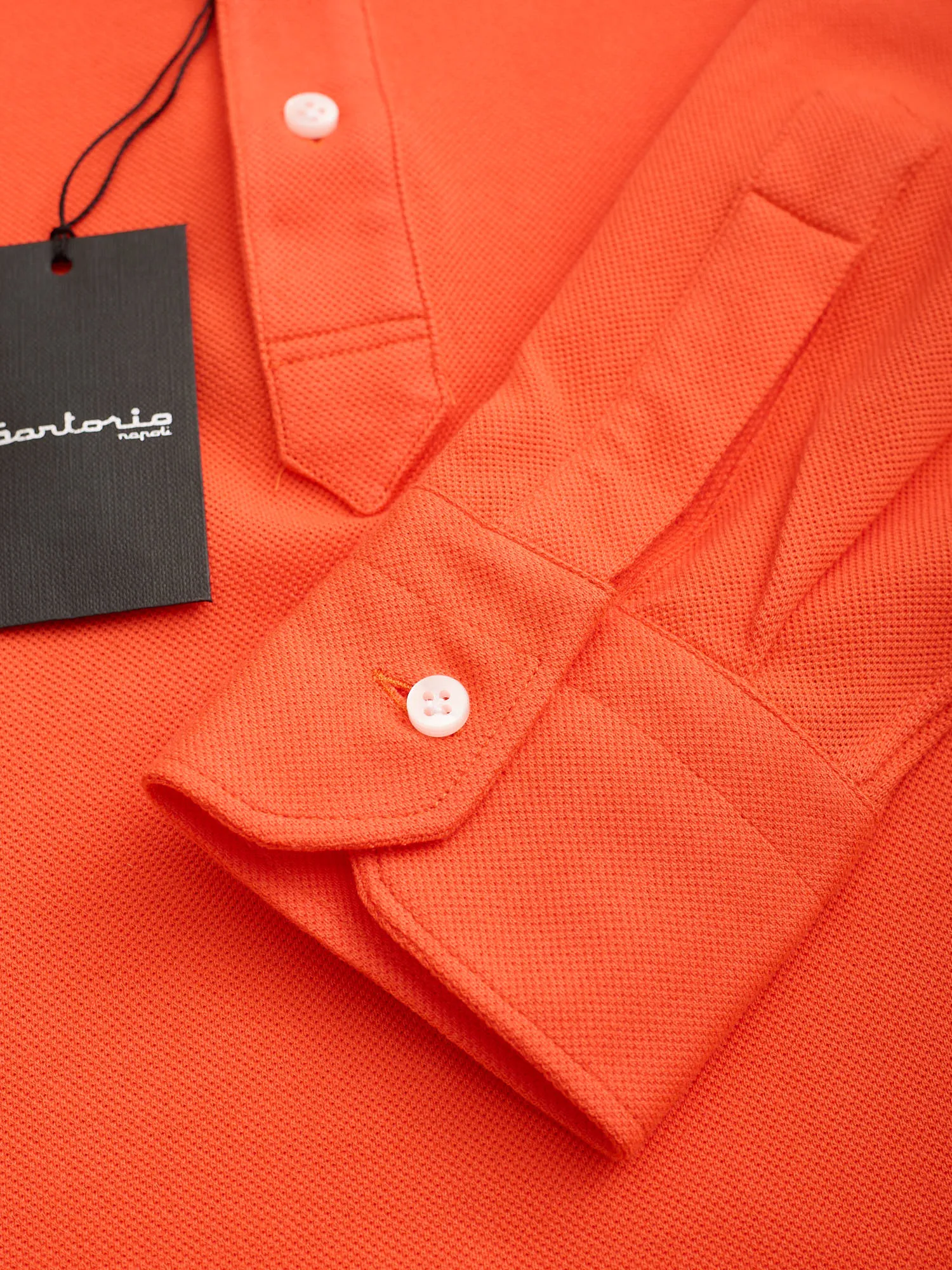 SARTORIO Napoli by KITON Orange Cotton Pique Polo Shirt NEW
