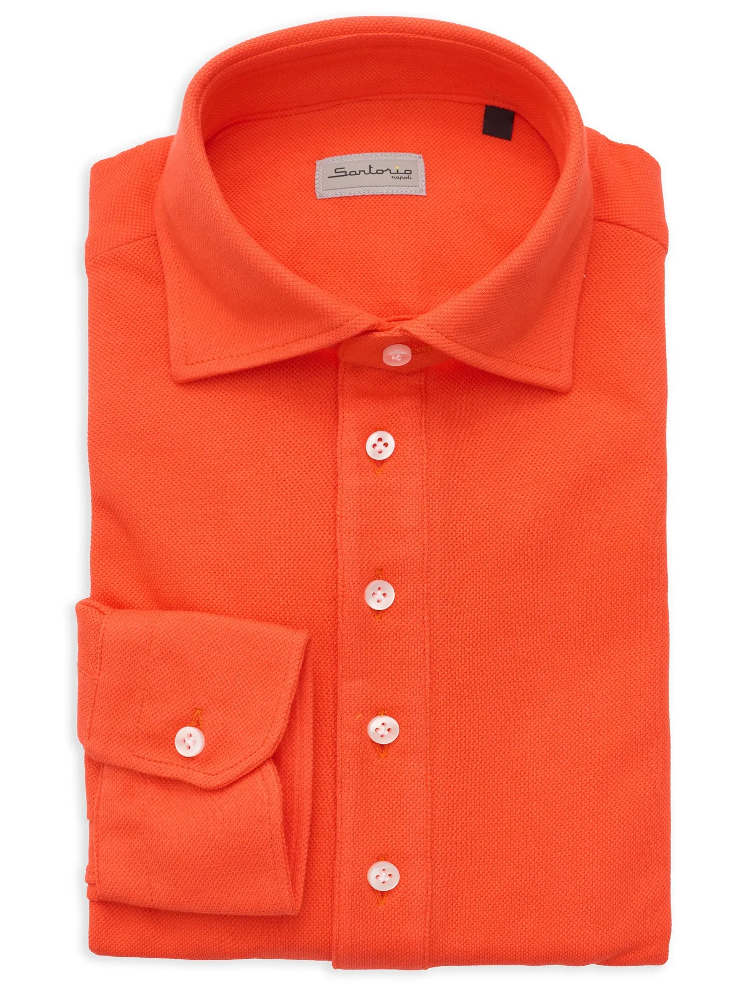 SARTORIO Napoli by KITON Orange Cotton Pique Polo Shirt NEW