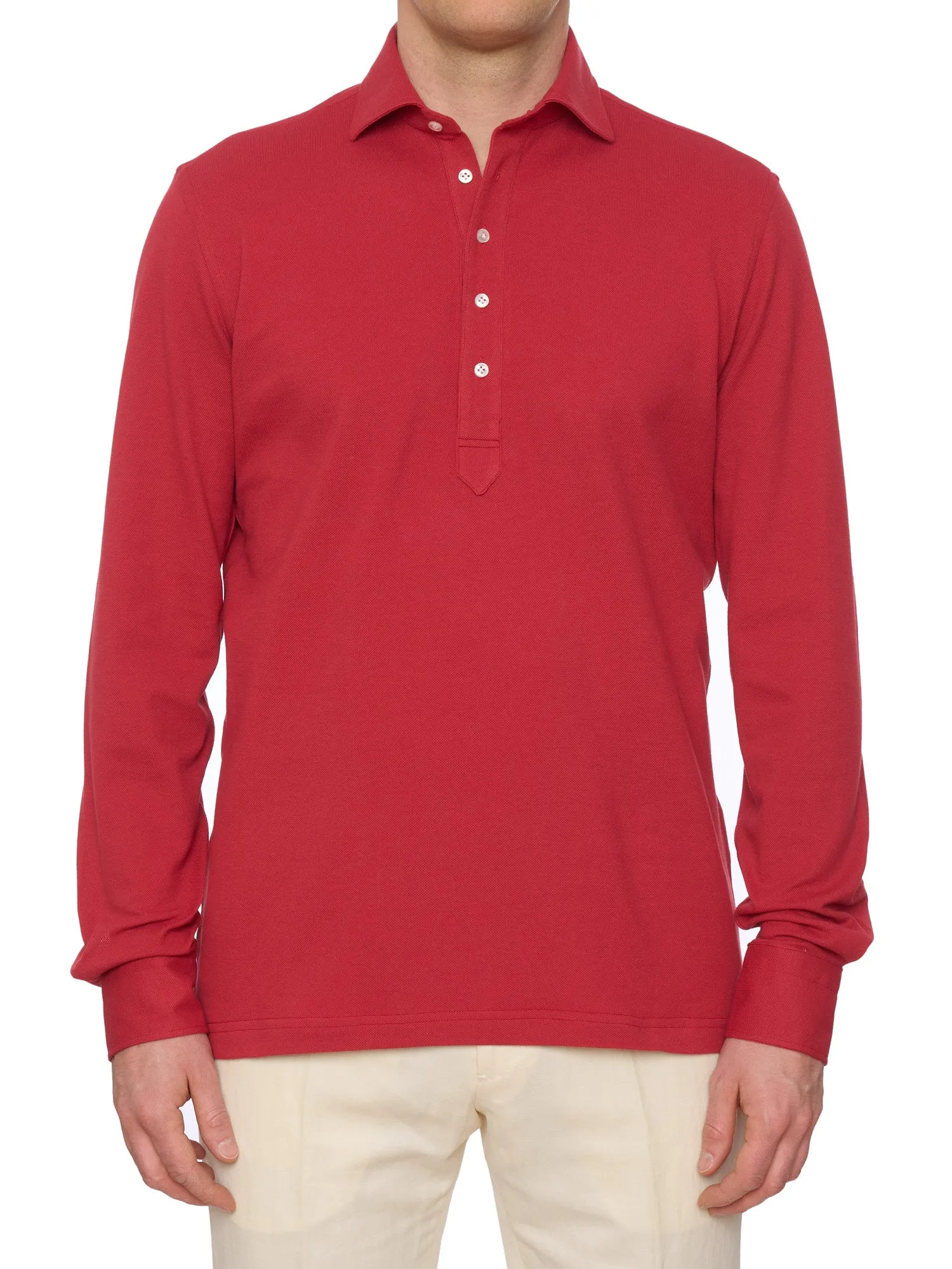 SARTORIO Napoli by KITON Raspberry Cotton Pique Polo Shirt NEW