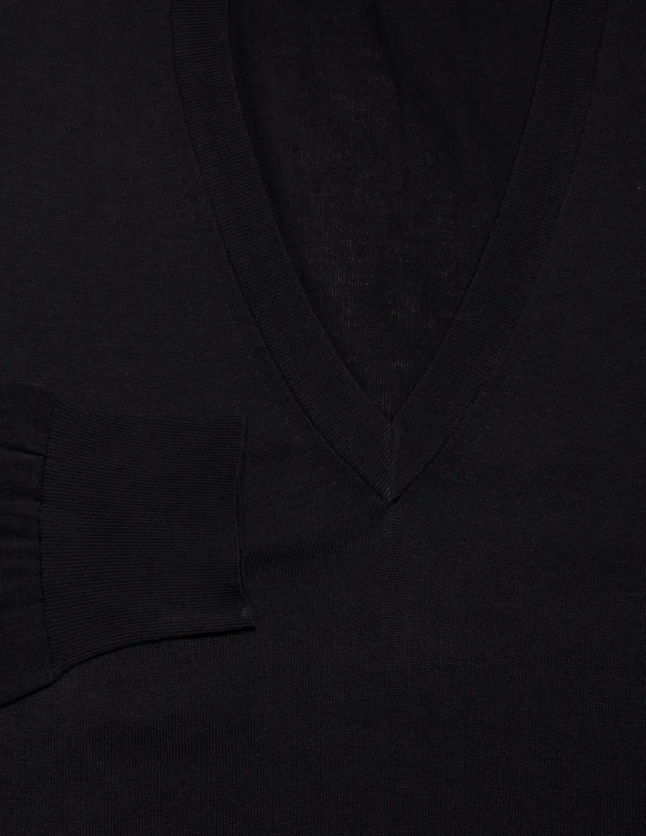 Svevo Parma Black V-Neck Sweater