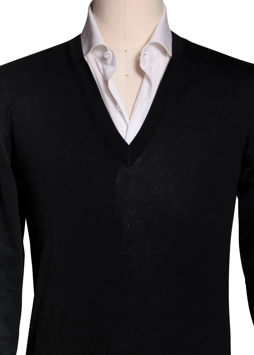 Svevo Parma Black V-Neck Sweater