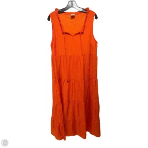 Tiered Dress Casual Maxi By Naif In Orange. Size: 1x