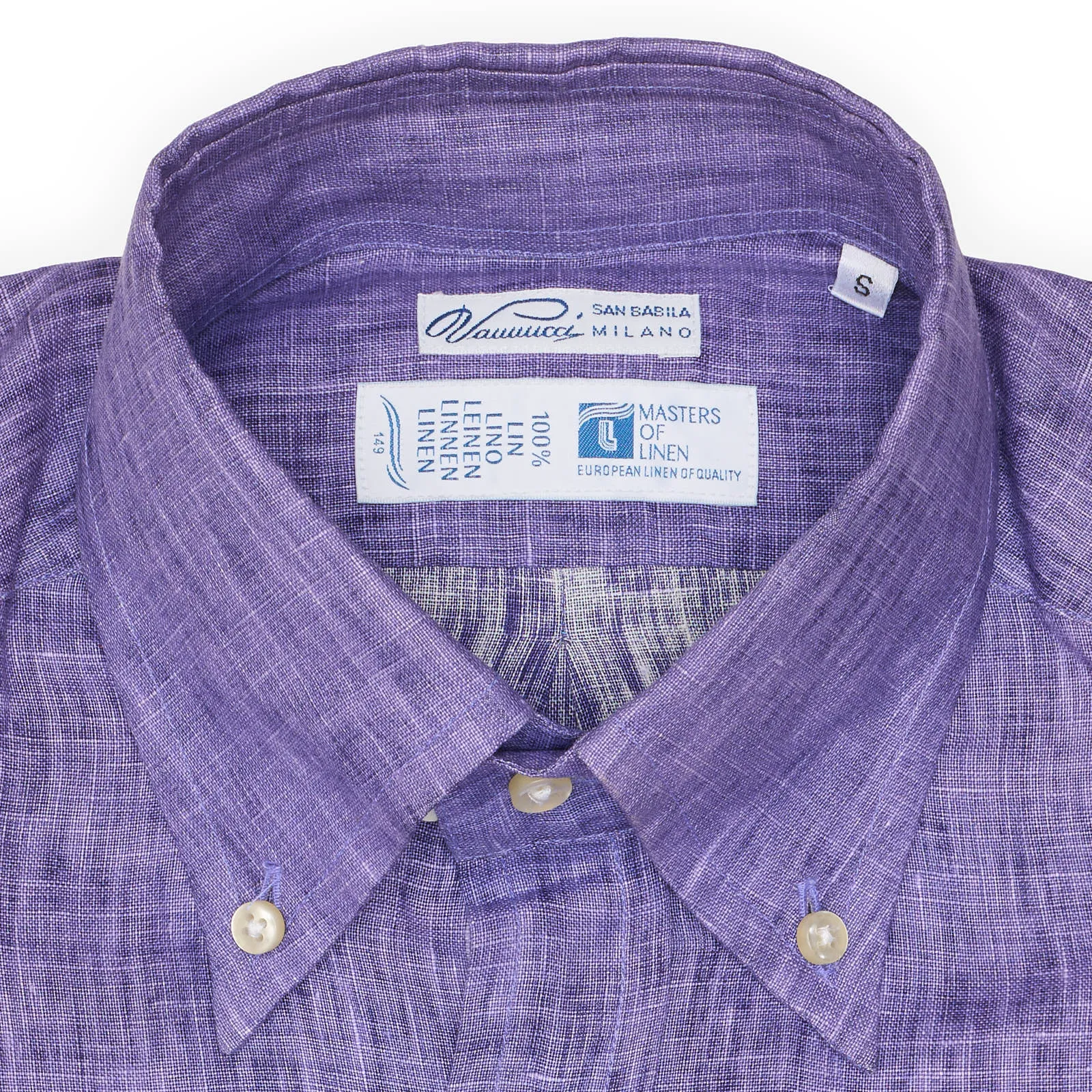 VANNUCCI Milano Purple Masters of Linen Dress Shirt EU S NEW US 15