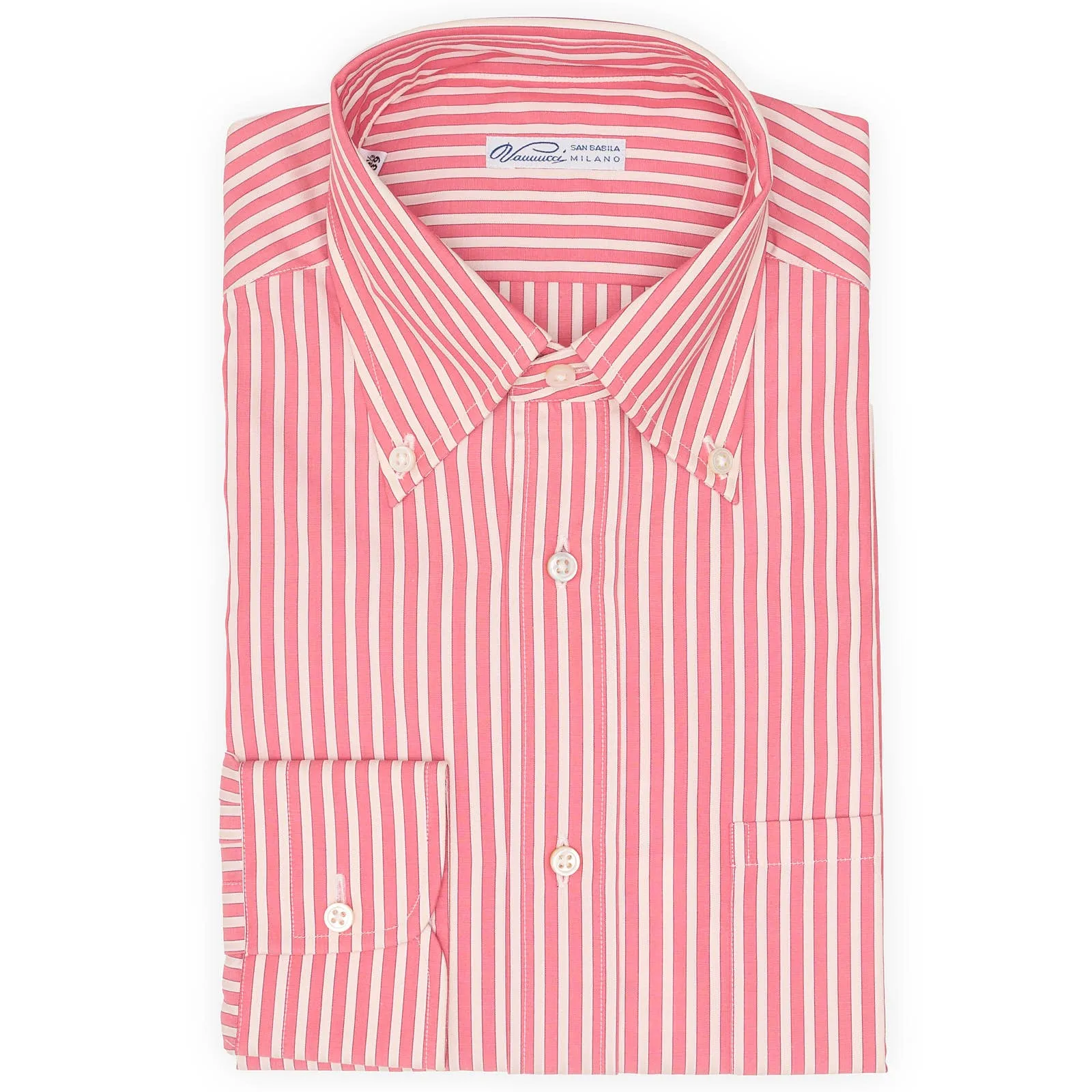 VANNUCCI Pink Striped Cotton Button Down Dress Shirt EU 39 NEW US 15.5