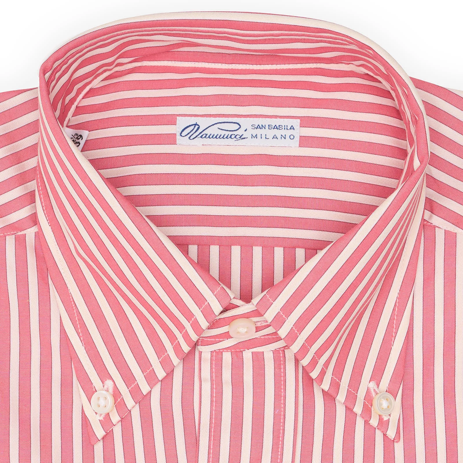 VANNUCCI Pink Striped Cotton Button Down Dress Shirt EU 39 NEW US 15.5